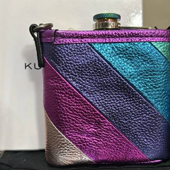 Kurt Geiger Kensington Metallic Leather Flask - Picture 8 of 13